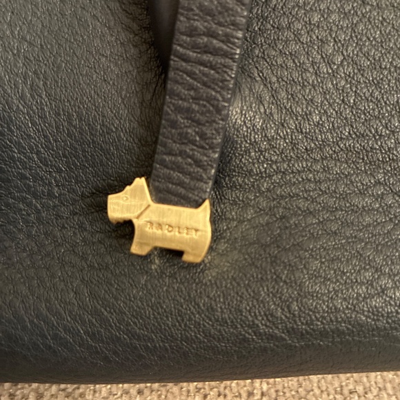 Radley London Navy Blue Pebbled Leather Shoulder Bag - Picture 3 of 5